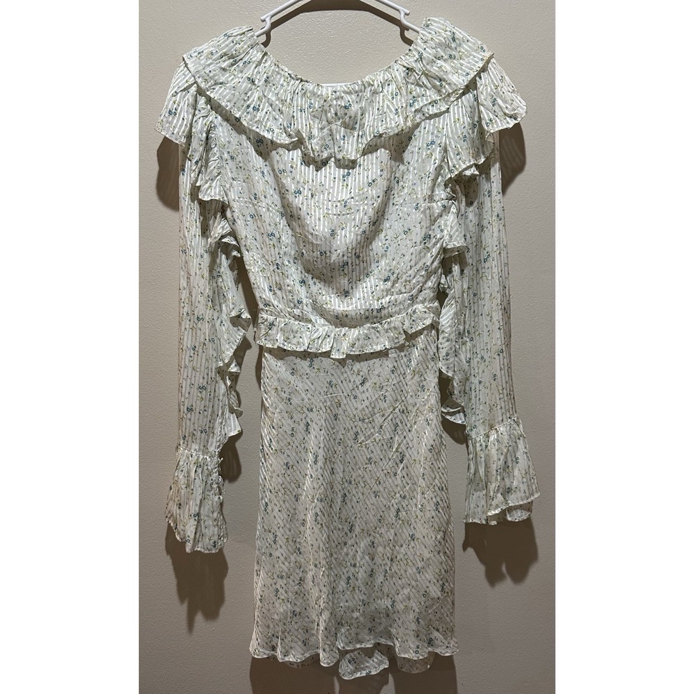 FREE‎ PEOPLE  Women's Sweetest Thing Long Sleeve Minidress Size 2 Ivory Combo - Picture 9 of 9